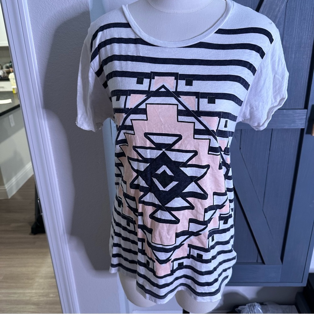 JCrew Factory Striped Geometric Pattern Women's Top. Size Small